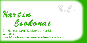 martin csokonai business card